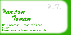 marton toman business card